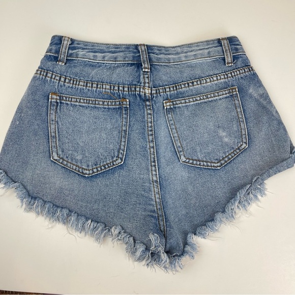 High Rise Cut Off Ripped Jean Shorts - Picture 9 of 15